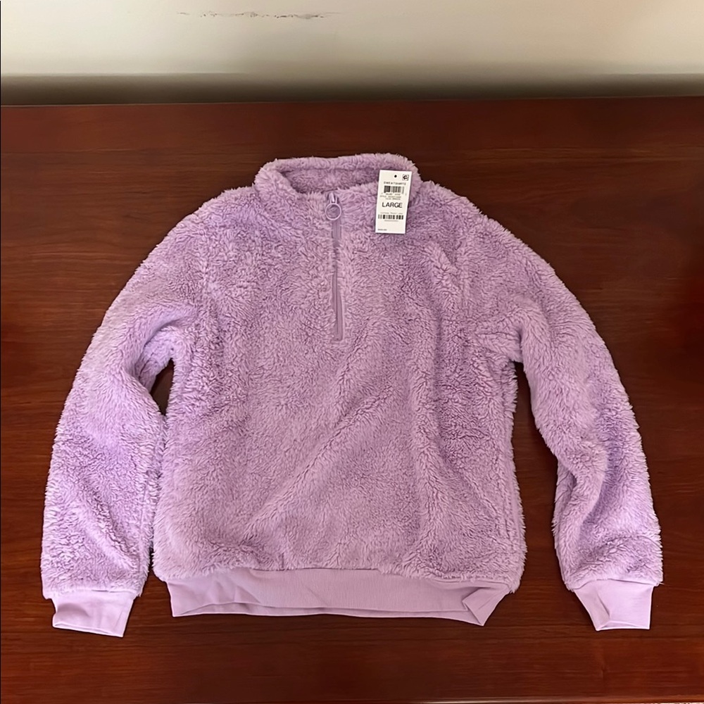 Ideology Plush Purple Fleece Jacket Half-Zip